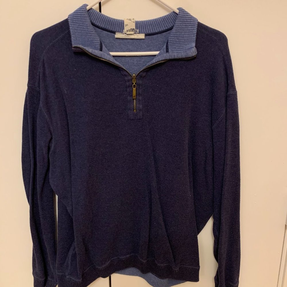 Navy Quarter Zip Sweater (Size Medium)